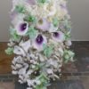 Mint and purple cascading bridal bouquet - Image 3