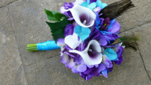 Purple turquoise hydrangea bouquet - Image 3