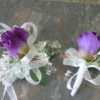 Purple rose wrist corsage and boutonniere set, artificial rose, baby's breath, prom,