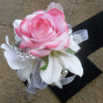 Real touch rose, orchid wrsit corsage, wristlet, for prom, bridesmaids, pink rose, white rose