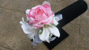 Real touch rose, orchid wrsit corsage, wristlet, for prom, bridesmaids, pink rose, white rose - Image 4