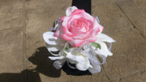 Real touch rose, orchid wrsit corsage, wristlet, for prom, bridesmaids, pink rose, white rose - Image 5