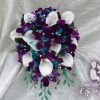 Galaxy orchid bridal bouquet with white calla lilies