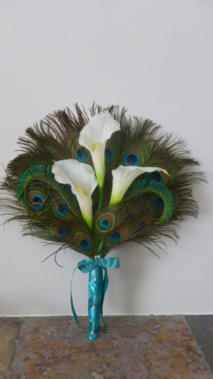 Calla lily peacock fan bouquet