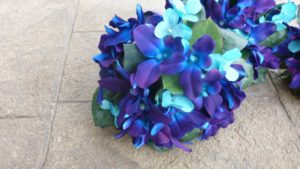 Galaxy orchid, purpl blue, turquoise bridesmaids bouquet, small bridal bouquet, toss away bouquet - Image 4