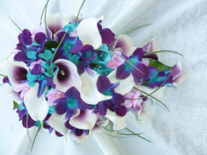 Galaxy orchid bouquet with cherry blossoms - Image 2