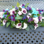 Wedding table decor, center piece, rose calla lily orchid center piece
