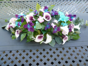 Wedding table decor, center piece, rose calla lily orchid center piece