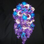 Purple and blue cascading bouquet