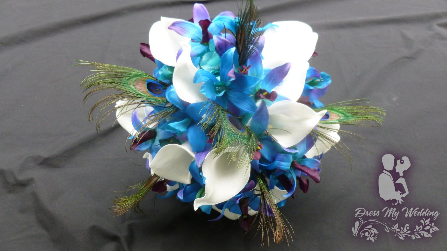 Dress My Wedding – Calla lily, purple blue orchid bouquet