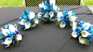 Calla lily, purple blue orchid bouquet - Image 6