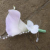 Lavender calla lily pearl boutonniere