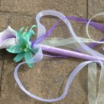 Flower girl wand, calla lily wand lavender, purple, picasso calla, mint