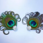 Pair of peacock shoe clip, feather shoe clip, shoe accessory,bridal shoe clips, bridesmaids shoe clips