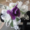 Purple rose wrist corsage and boutonniere set, artificial rose, baby's breath, prom, - Image 3