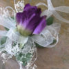 Purple rose wrist corsage and boutonniere set, artificial rose, baby's breath, prom, - Image 4