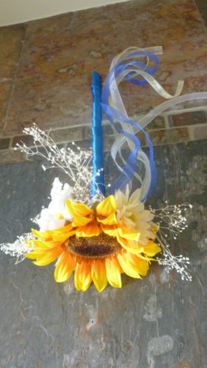 Sunflower, daisy flower girl wand, artificial flowers - Image 2
