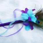 Flower girl wand, fairy wand, orchid, peacock feather wand, purple, turquoise, wedding wand
