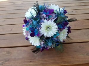 Gerbera daisy, thistle, and galaxy orchid bouquet - Image 2