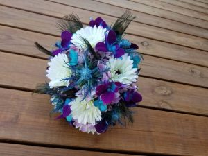 Gerbera daisy, thistle, and galaxy orchid bouquet - Image 7