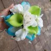 Turquoise and green cascading bouquet - Image 3