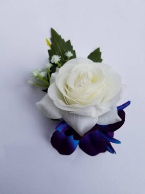 Rose and galaxy orchid boutonniere - Image 3