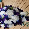 Cascading silk rose and galaxy orchid bouquet - Image 3