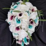 Cascading teal plum bouquet