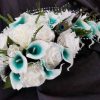 Cascading teal and white peacock bouquet - Image 7