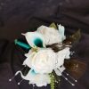 Cascading teal and white peacock bouquet - Image 10