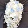 Cascading bouquet with white and blue hydrangea accent - Image 6