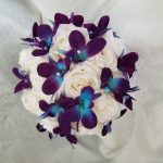 Rose and galaxy orchid bridal bouquet