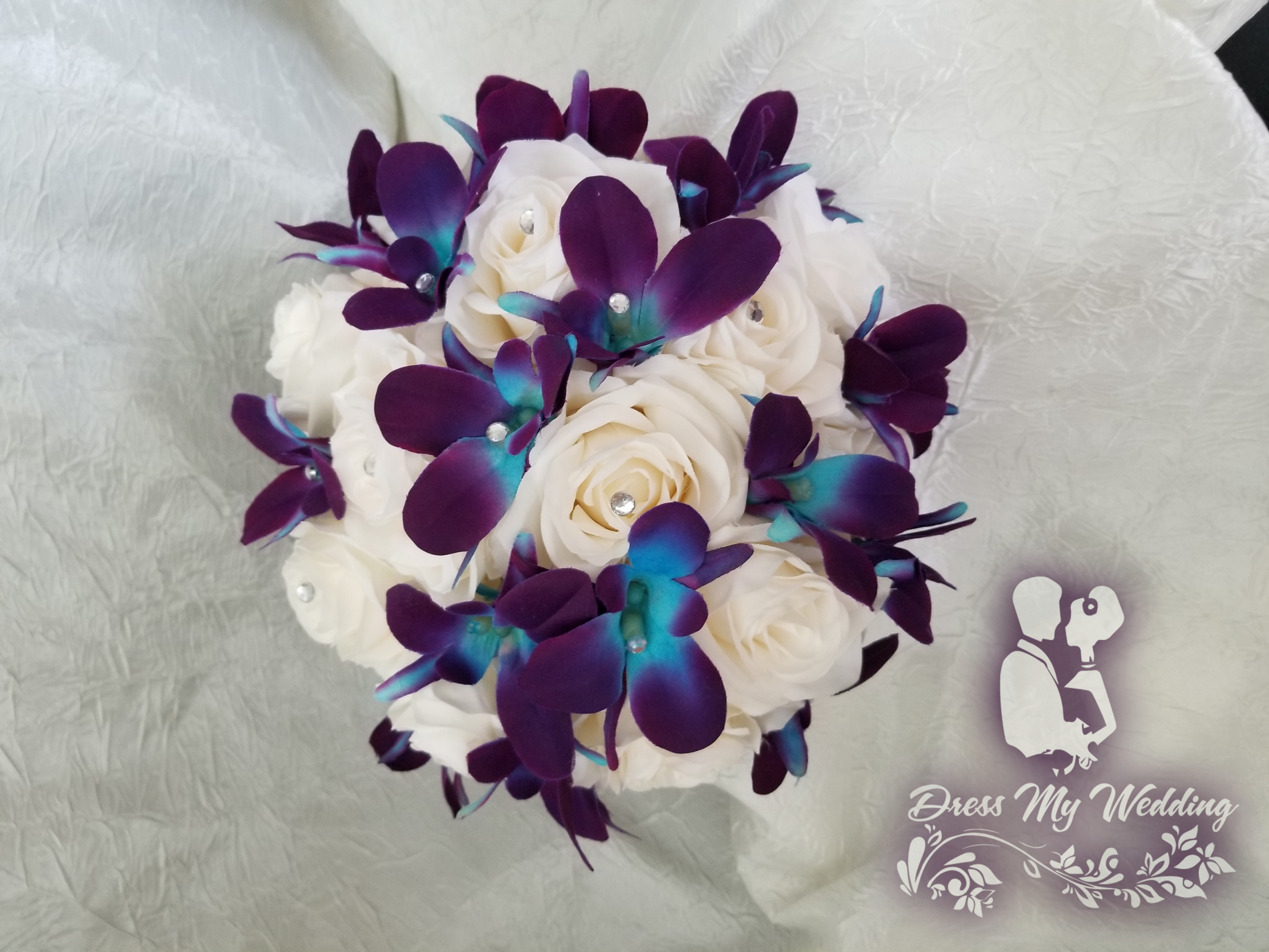 Details about   Wedding Flowers Bouquet Buttonholes Brides Shower Bridesmaids Posy Orchid & Rose 