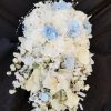 Cascading bouquet with white and blue hydrangea accent - Image 3