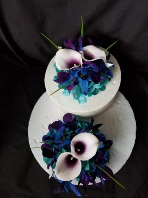 Galaxy orchid cake topper 2 pieces topper - Image 3