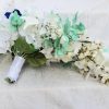 Cascading bouquet with mint and navy - Image 3