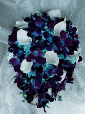 Galaxy orchid and calla lily cascading bouquet (Copy) - Image 2