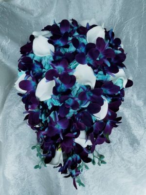 Galaxy orchid and calla lily cascading bouquet (Copy) - Image 5