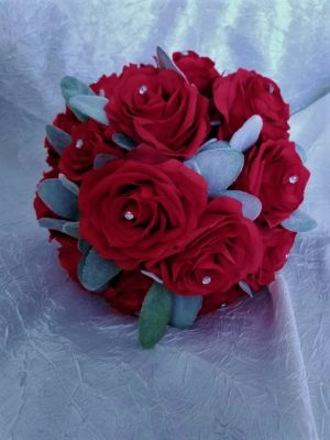 Silk rose bouquet with greeneries, customizable - Image 8