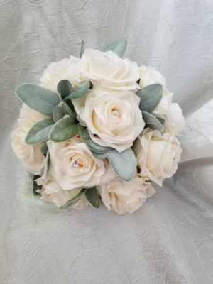 Silk rose bouquet with greeneries, customizable - Image 7