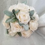 Silk rose bouquet with greeneries, customizable