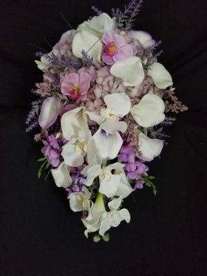 Lavender and lilac cascading bridal bouquet - Image 3
