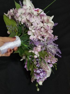 Lavender and lilac cascading bridal bouquet - Image 4