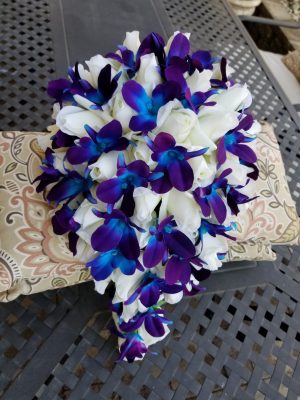 Rose and galaxy orchid bridal bouquet - Image 11