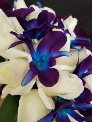 Rose and galaxy orchid bridal bouquet - Image 2