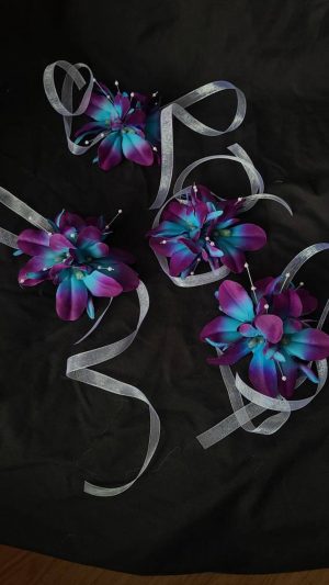 Galaxy orchid wrist corsage - Image 3