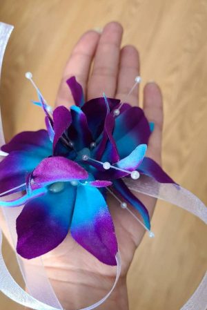 Galaxy orchid wrist corsage - Image 2