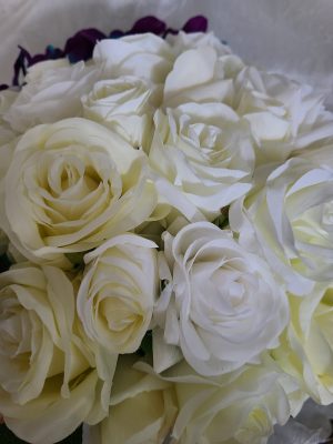 Cascading rose bouquet with orchid accent - Image 6