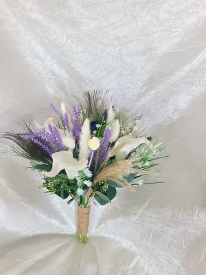 Lavender, lilies of the valley pampas grass bouquet - Image 8