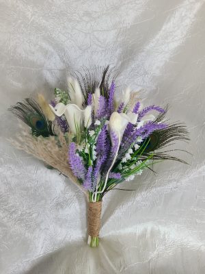 Lavender, lilies of the valley pampas grass bouquet - Image 2